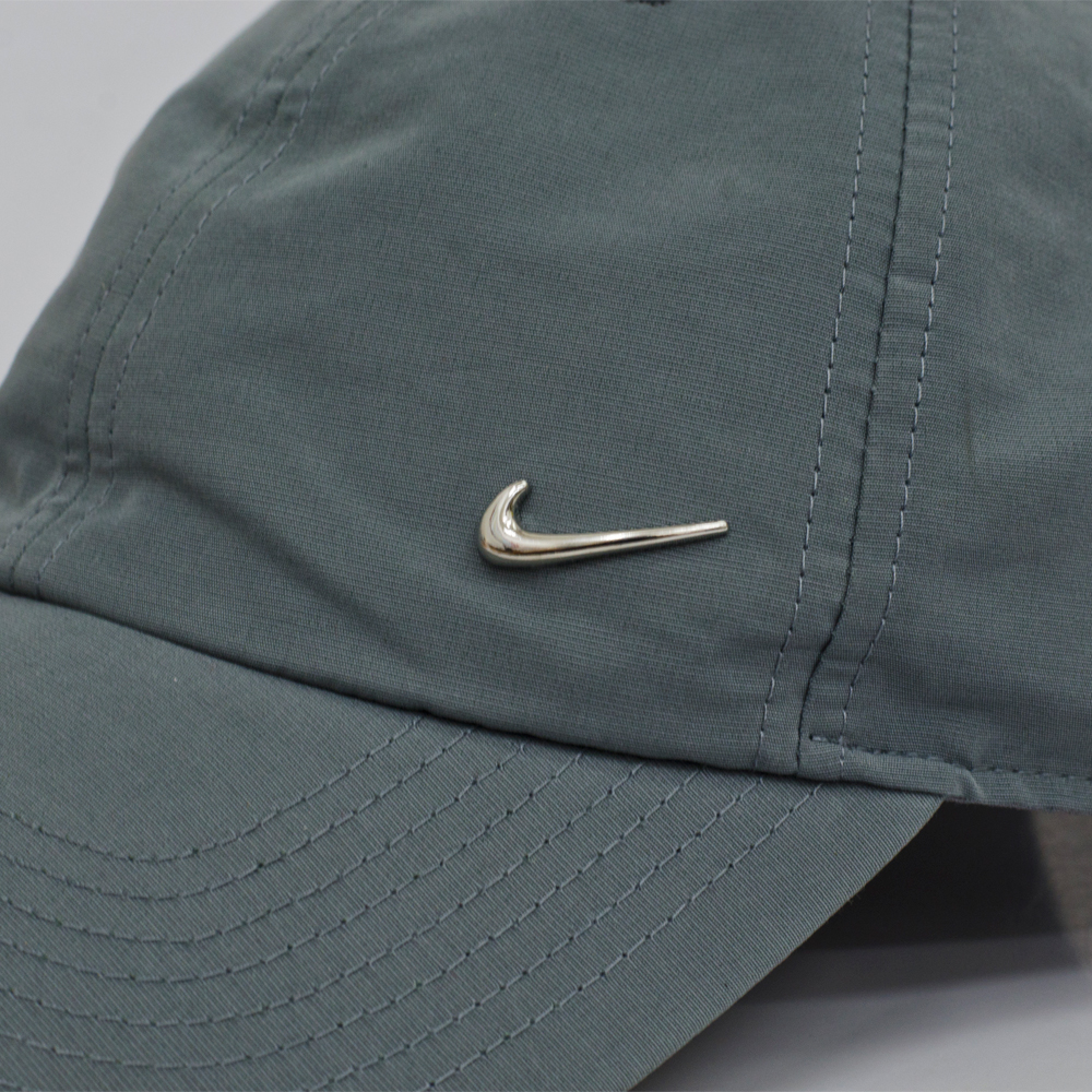 Nike metal swoosh cap in gray